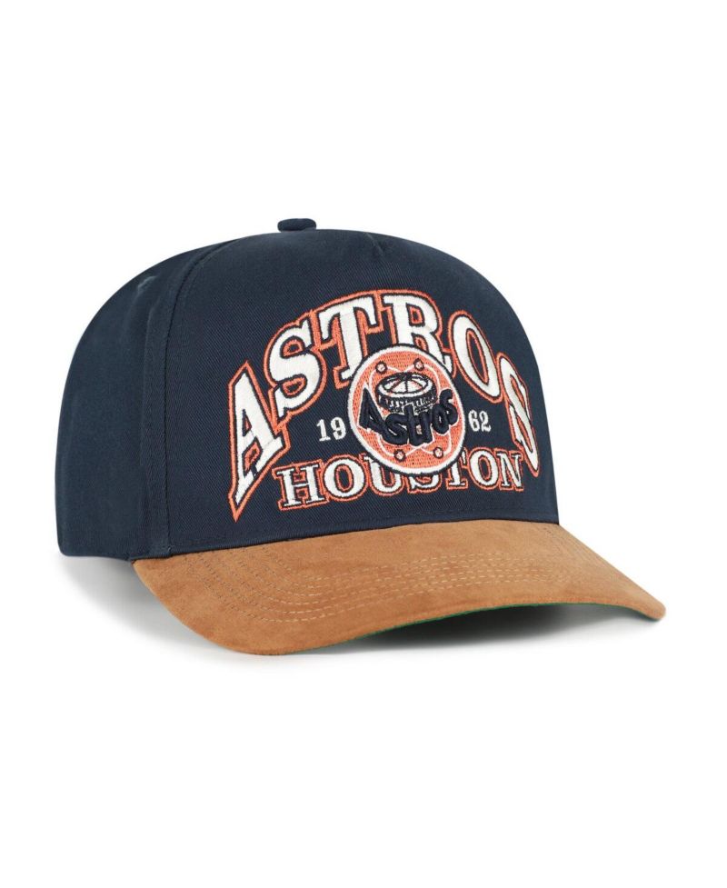 Men's Navy/Brown Houston Astros Cooperstown Break Wood Suede Hitch Adjustable Hat