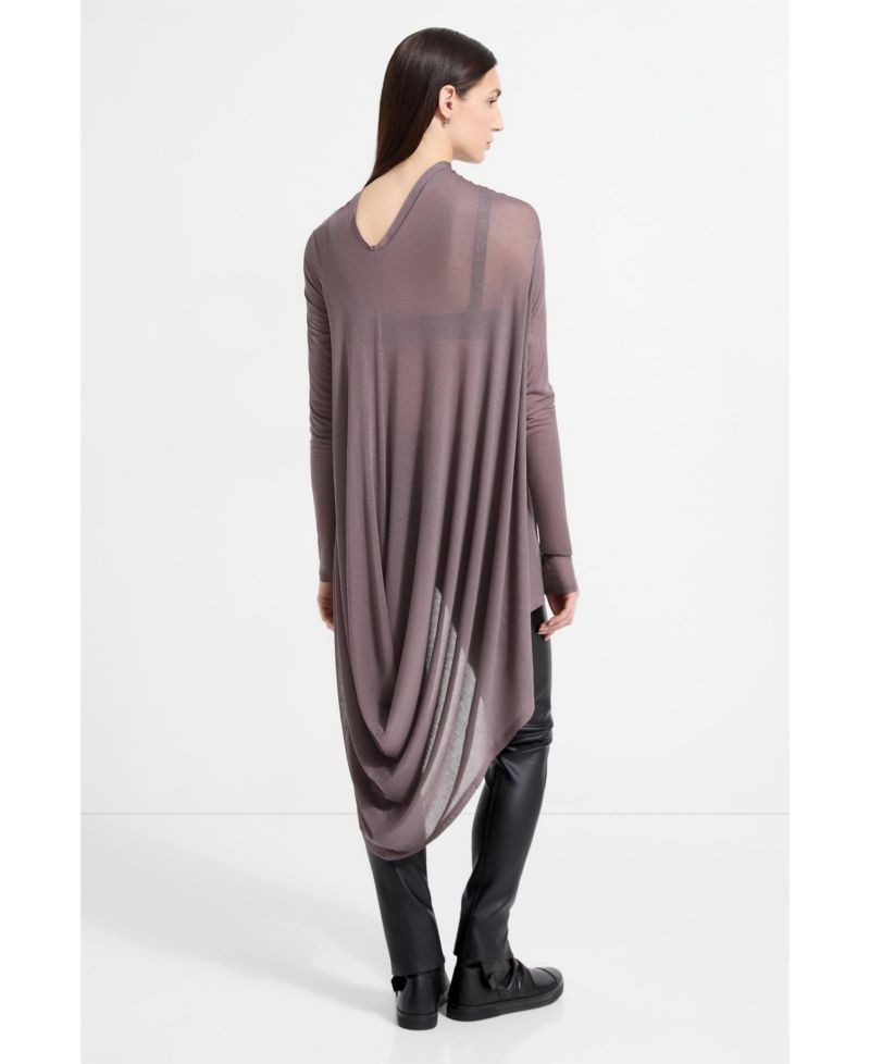 Women's Iris High-Neck Asymmetric Sheer Jersey Tunic