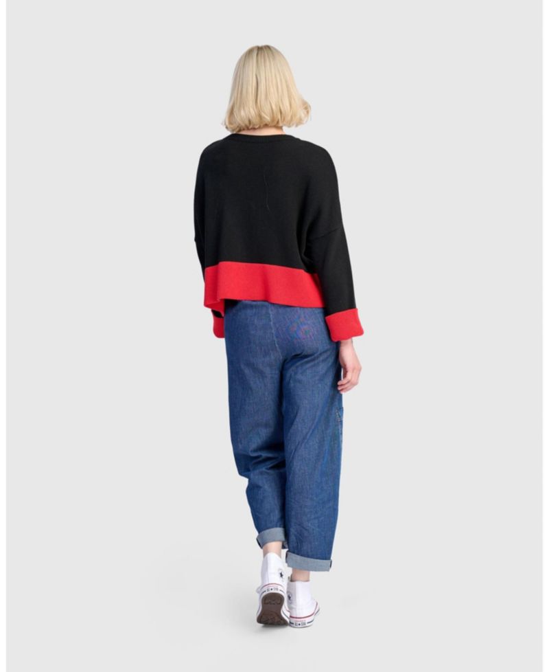 Women's Vista Boat Neck Drop Shoulder Colorblock Sweater