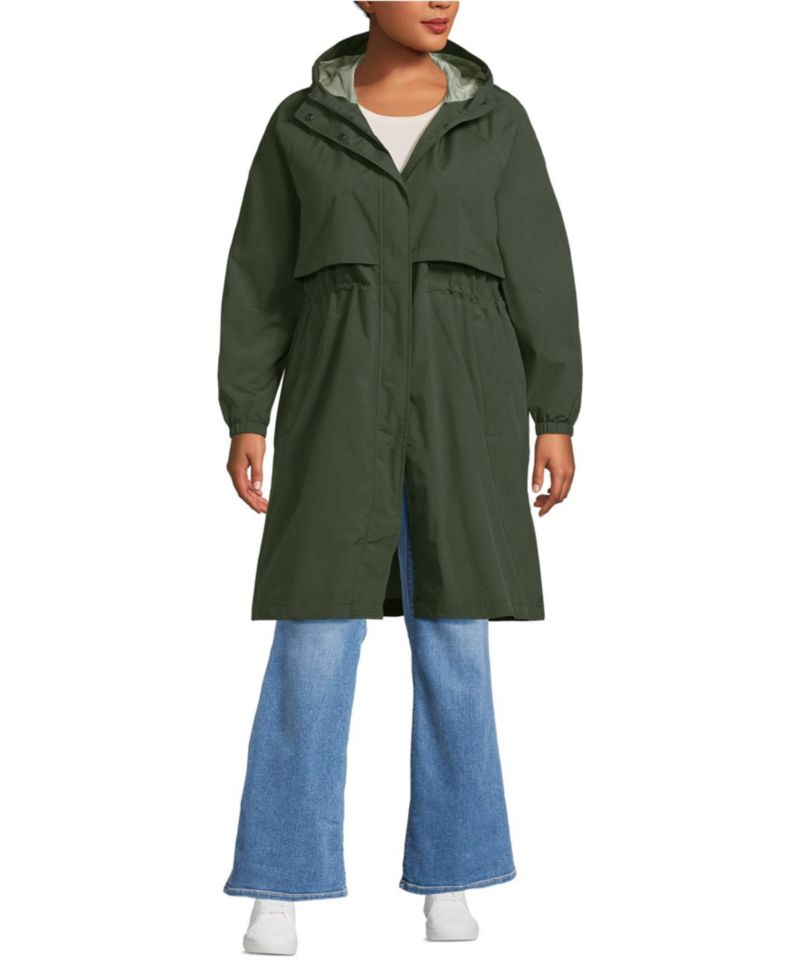 Plus Size Squall Packable Long Raincoat