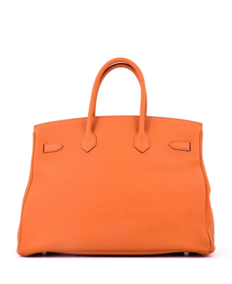 Birkin 35 Leather Handbag with Gold-Tone Hardware, 13.5" W x 10" H x 7" D