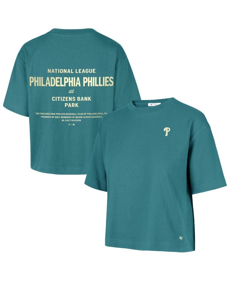 Women's Teal Philadelphia Phillies Plus Size Leon City Cropped T-Shirt