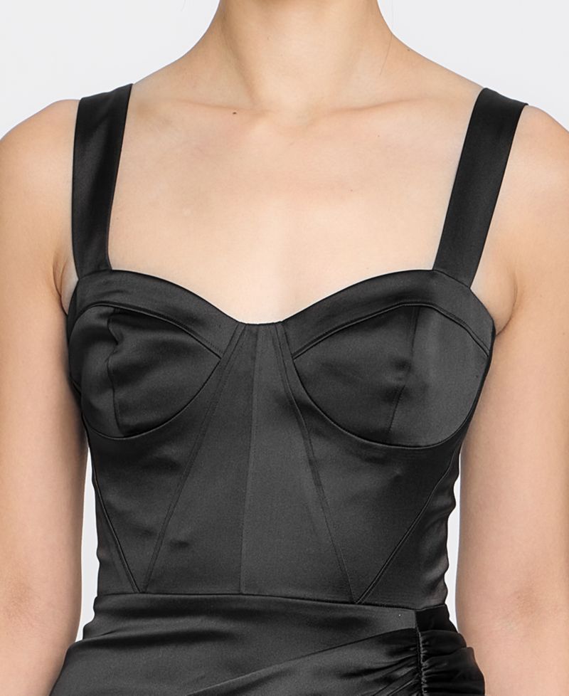 Women's Strappy Bustier Corset Detail Gown