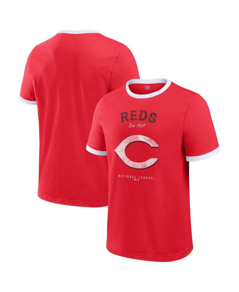 Men's Red Cincinnati Reds Washed Ringer T-Shirt