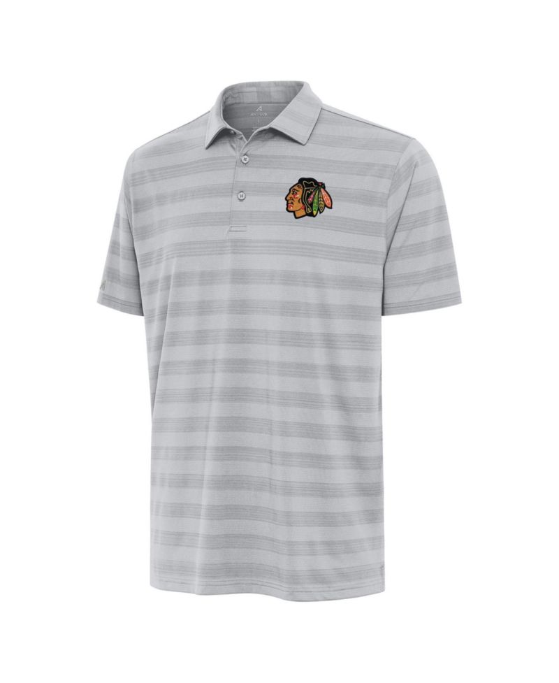 Men's Gray Chicago Blackhawks Tunnel Polo Shirt