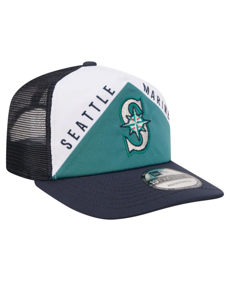 Men's White/Navy Seattle Mariners Retro Cut 19TWENTY Adjustable Trucker Hat