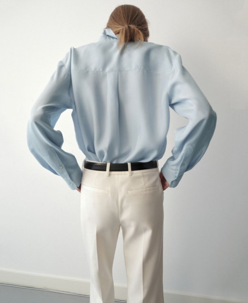 Women's Selection Long-Sleeve Oversized Button-Up Blouse