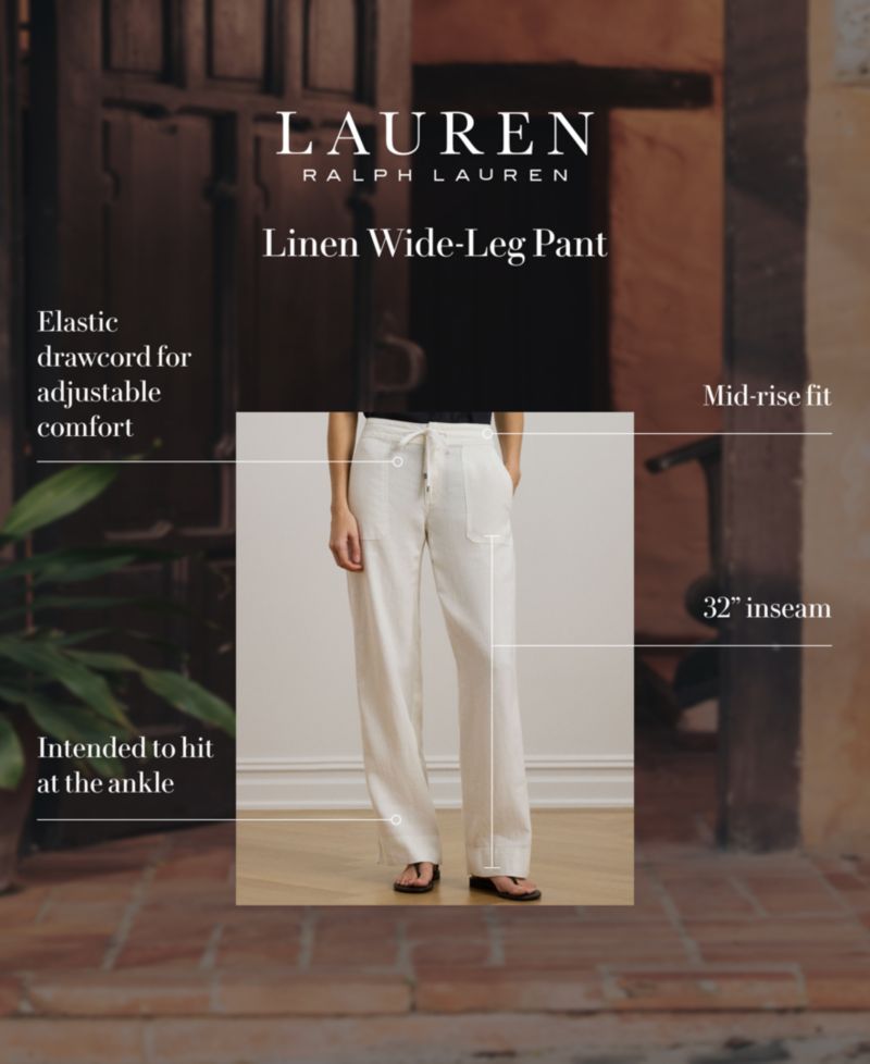Petite Wide-Leg Linen Pants