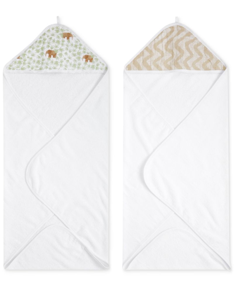 Baby Boys or Baby Girls Hooded Bath Towels, Pack of 2