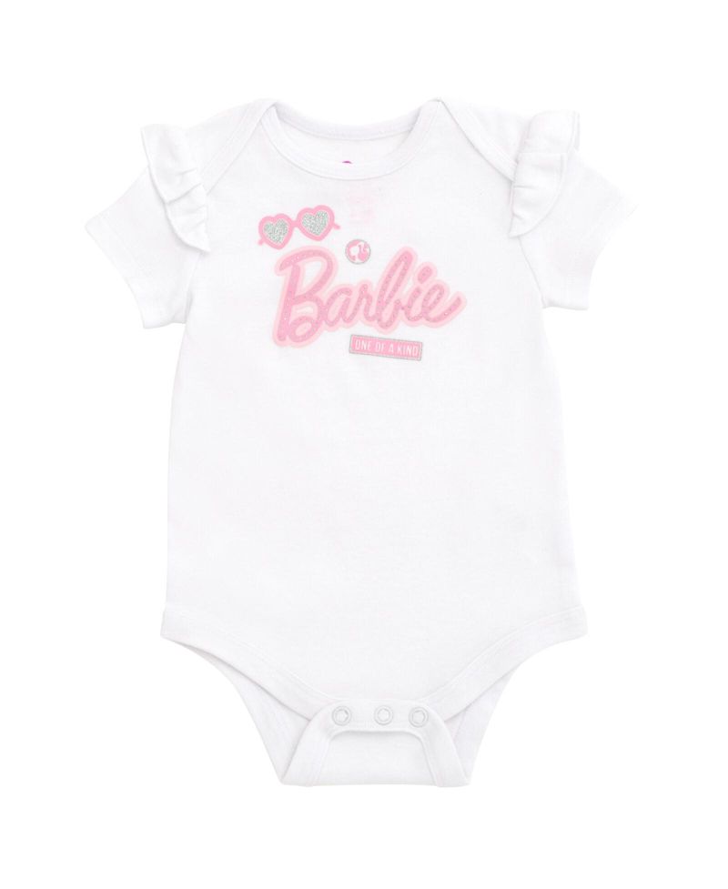 Baby Girls Bodysuit Ruffle Skirt and Bow Headband 3 Piece Outfit Set Newborn to