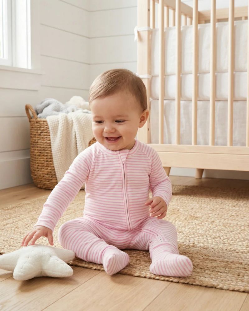 Baby Girls Ballet Stripe Bamboo Sleeper