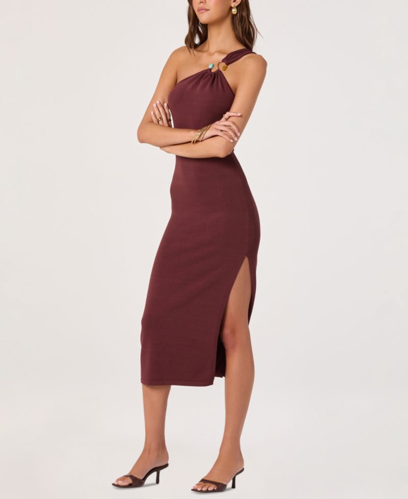 Women's Sleeveless Asymmetric One-Shoulder Bodycon Dress
