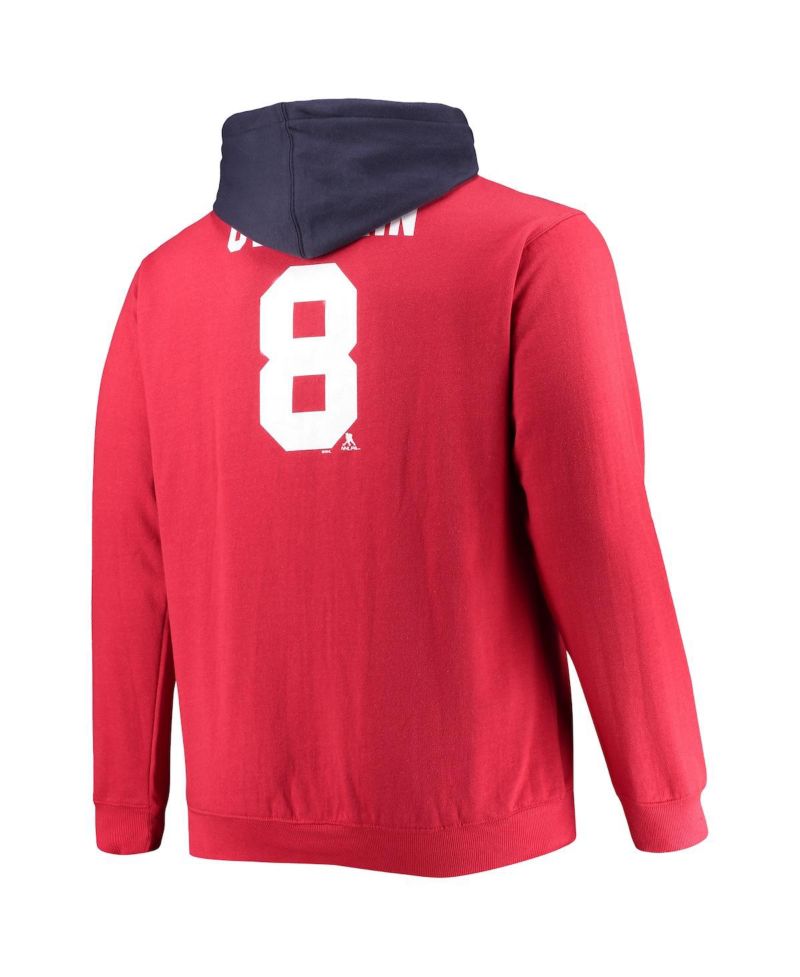 Men's Alexander Ovechkin Red Washington Capitals Big and Tall Colorblock Full-Zip Hoodie