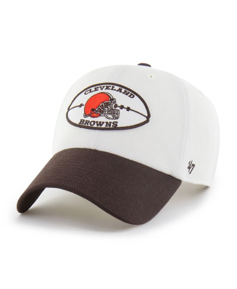 Men's Cream/Brown Cleveland Browns Pique Patch Clean Up Adjustable Hat