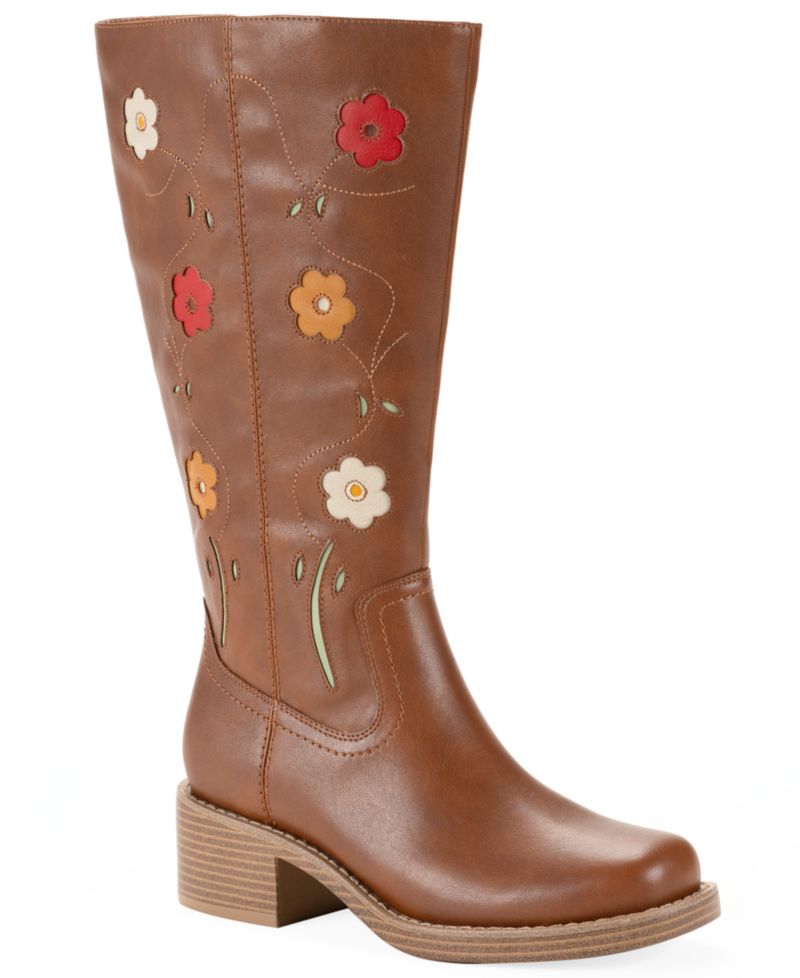 Women's Warblerr Square Toe Tall Boots, Created for Macy's, Regular & Wide Calf