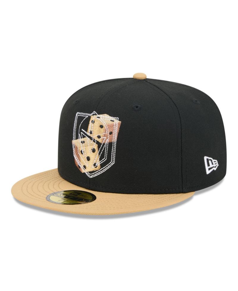 Men's Black/Gold Vegas Golden Knights City Icon Stitched Overlay 59FIFTY Fitted Hat
