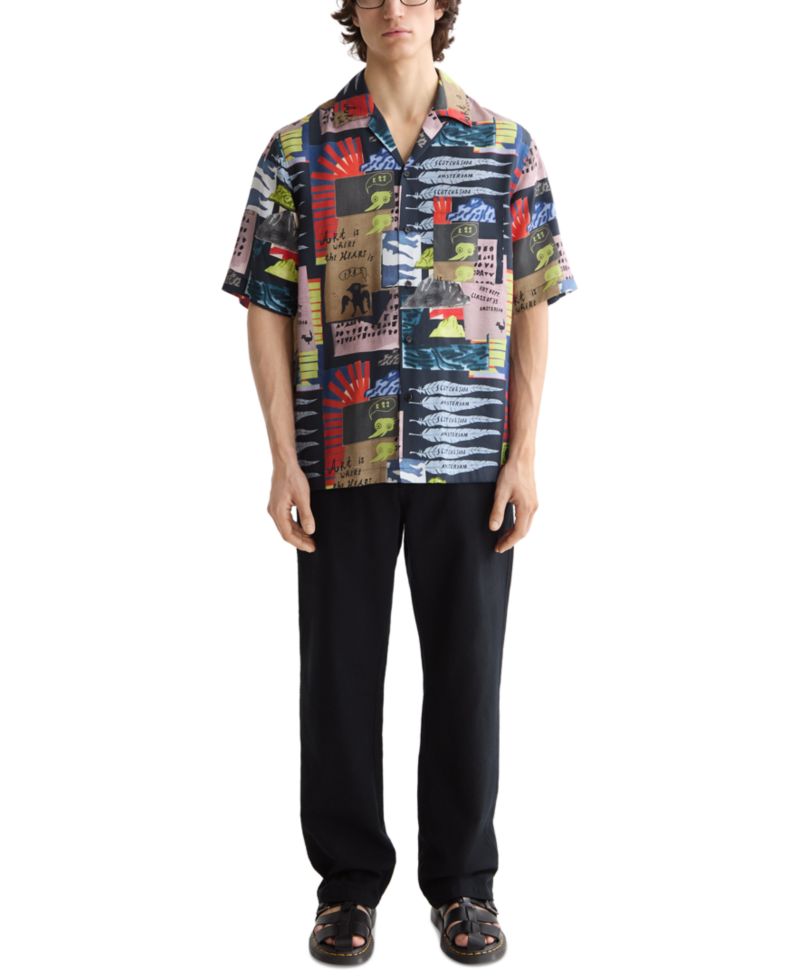 Men's Relaxed-Fit Allover Patterned Shirt