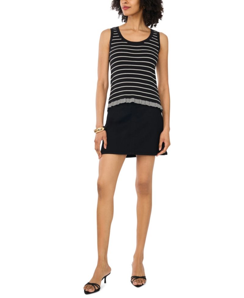 Women's Cotton Ribbed Striped Tank Top