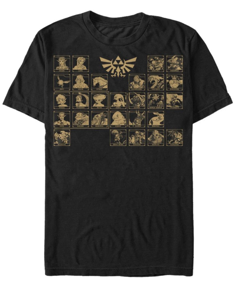 Nintendo Men's Legend of Zelda Periodic Table of Characters Short Sleeve T-Shirt