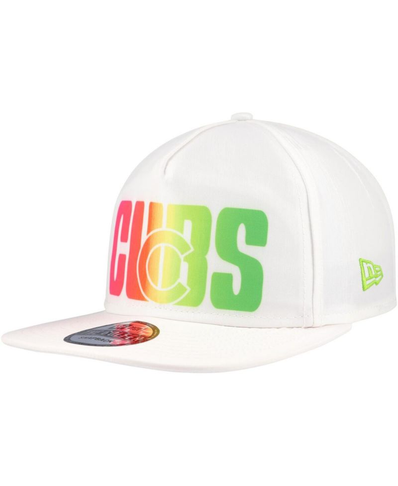 Men's White Chicago Cubs Spring Spectrum Golfer Snapback Hat