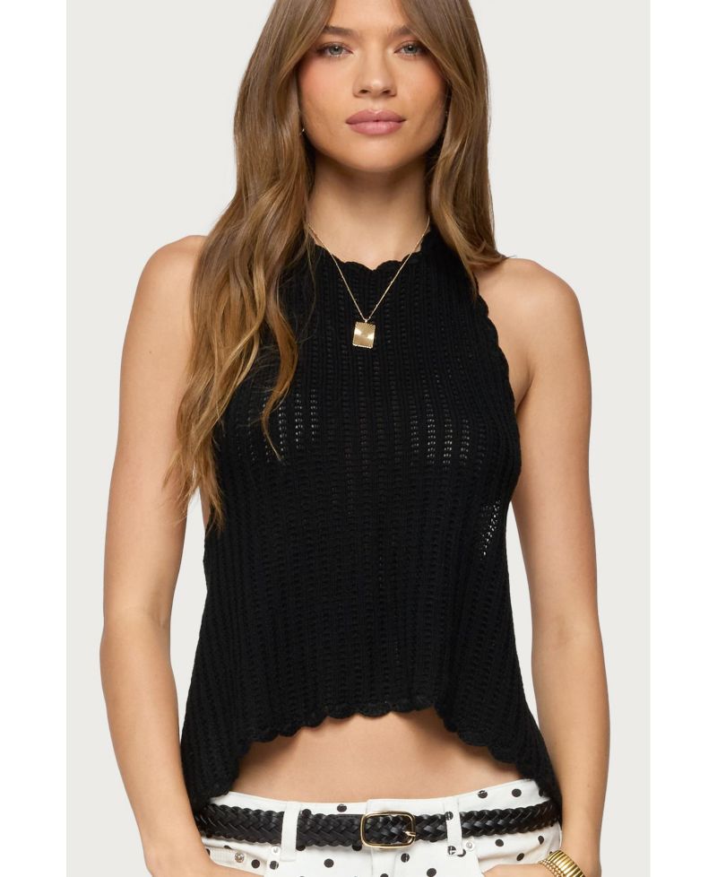 Women's Ivey Backless Crochet Halter Top