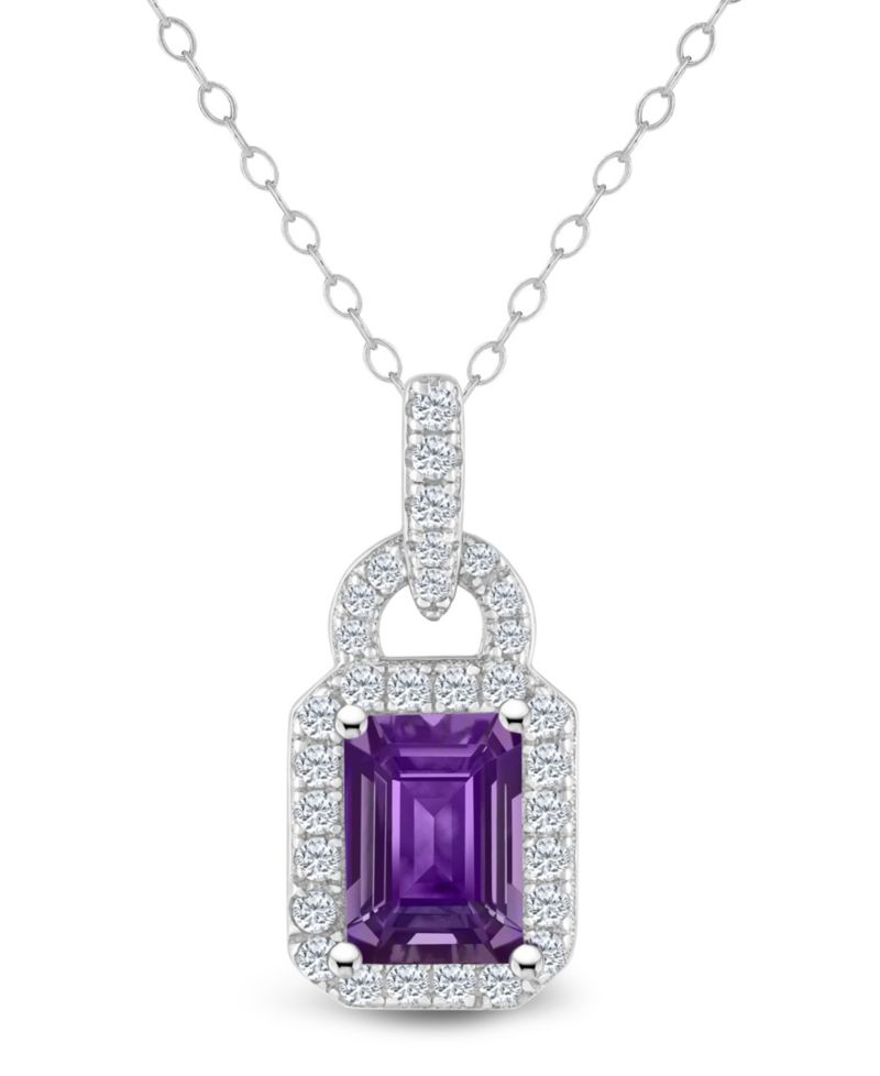 Topaz (1/4 ct. t.w.) Halo Pendant Necklace in Sterling Silver