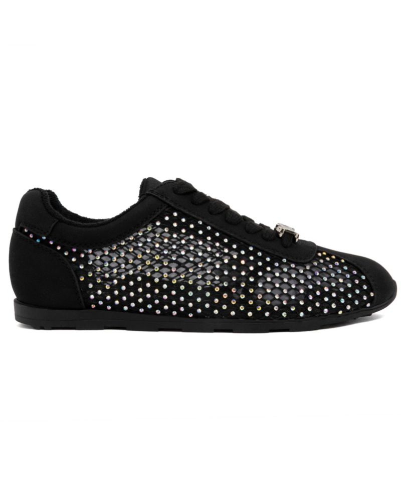 Women's Flirt Rhinestone Mesh Lace-Up Sneakers