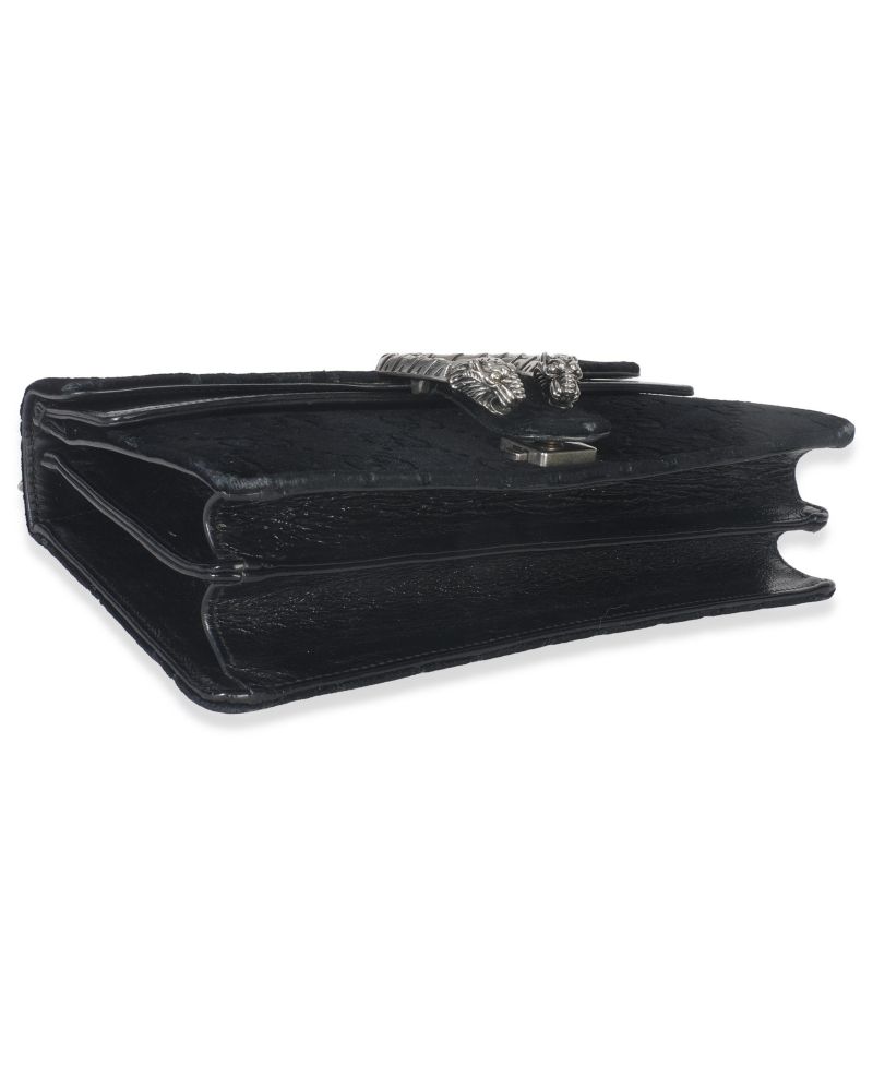 Black GG Embossed Velvet Small Dionysus Chain Bag