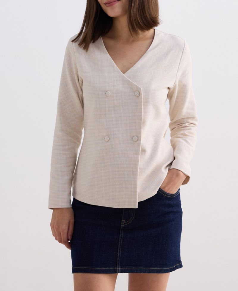 Women's Fitted Cotton Tweed Jacket