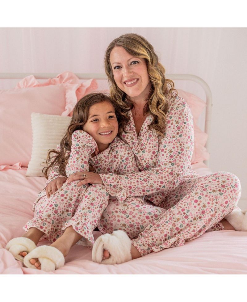 Little Girls Berry Floral Lounge Set