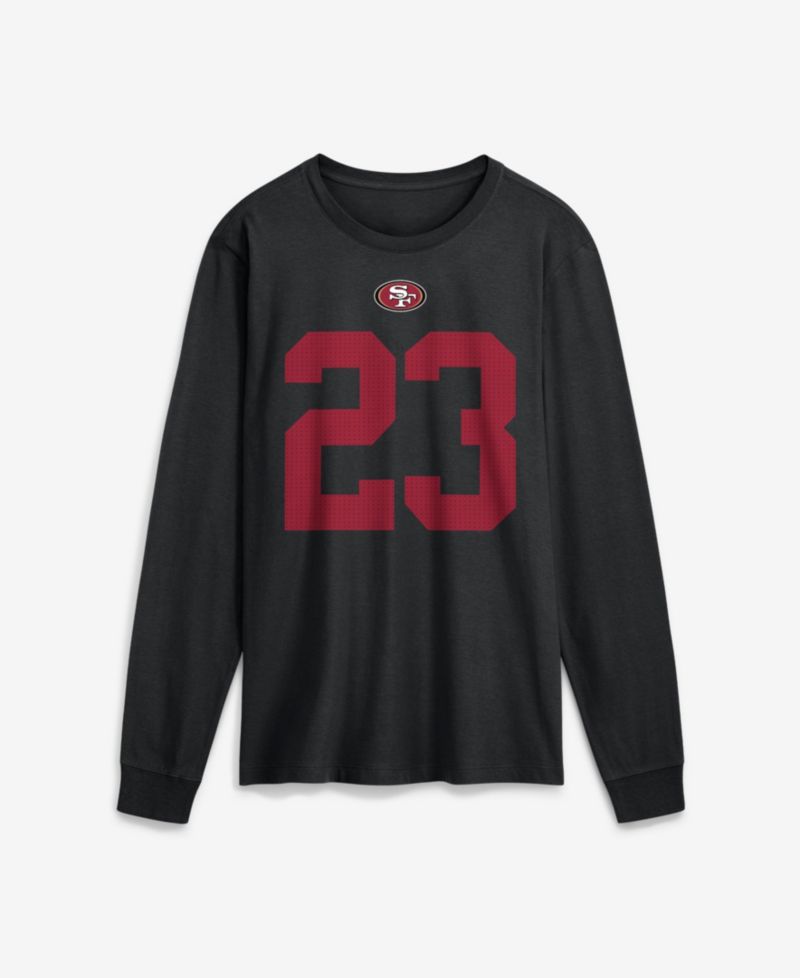 Men's Christian McCaffrey San Francisco 49ers Name & Number Long Sleeve Crew Neck T-Shirt
