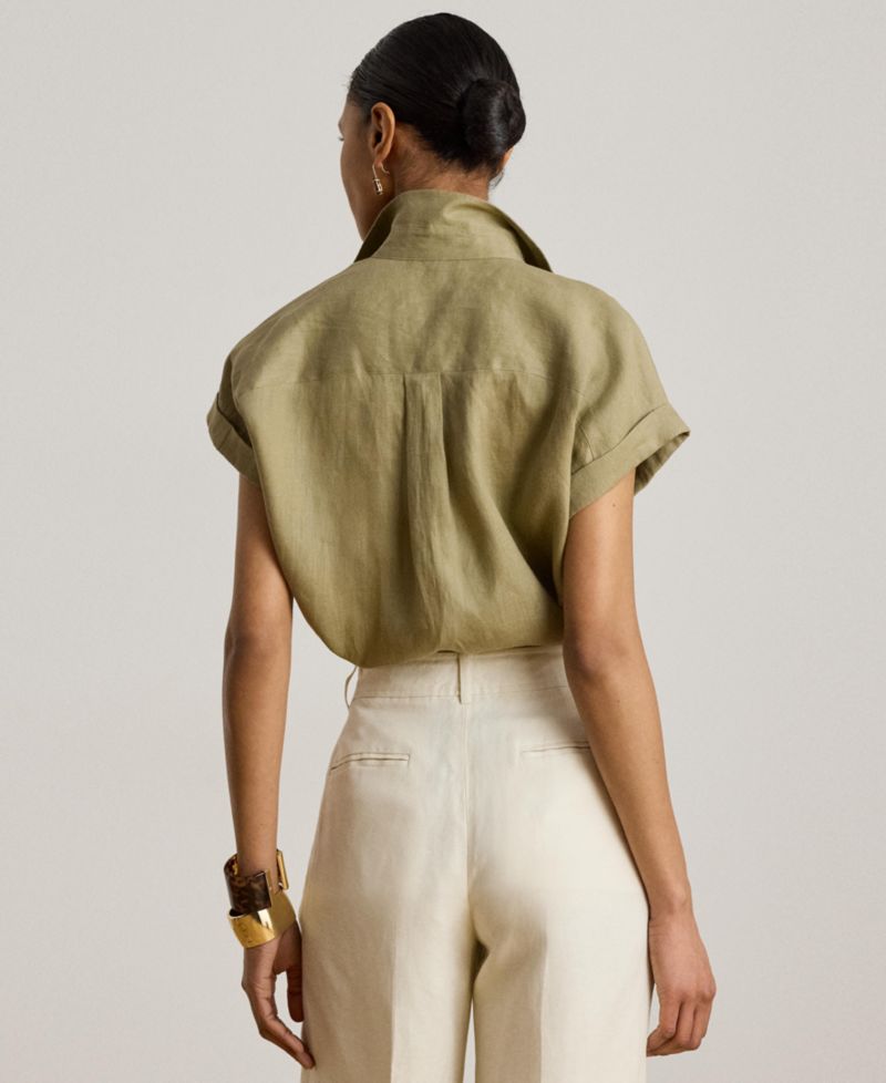 Dolman-Sleeve 100% Linen Shirt