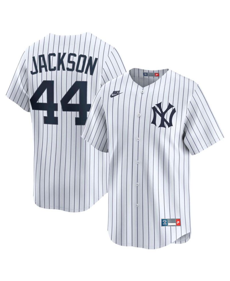 Men's Reggie Jackson White New York Yankees Throwback Cooperstown Collection Limited Jersey