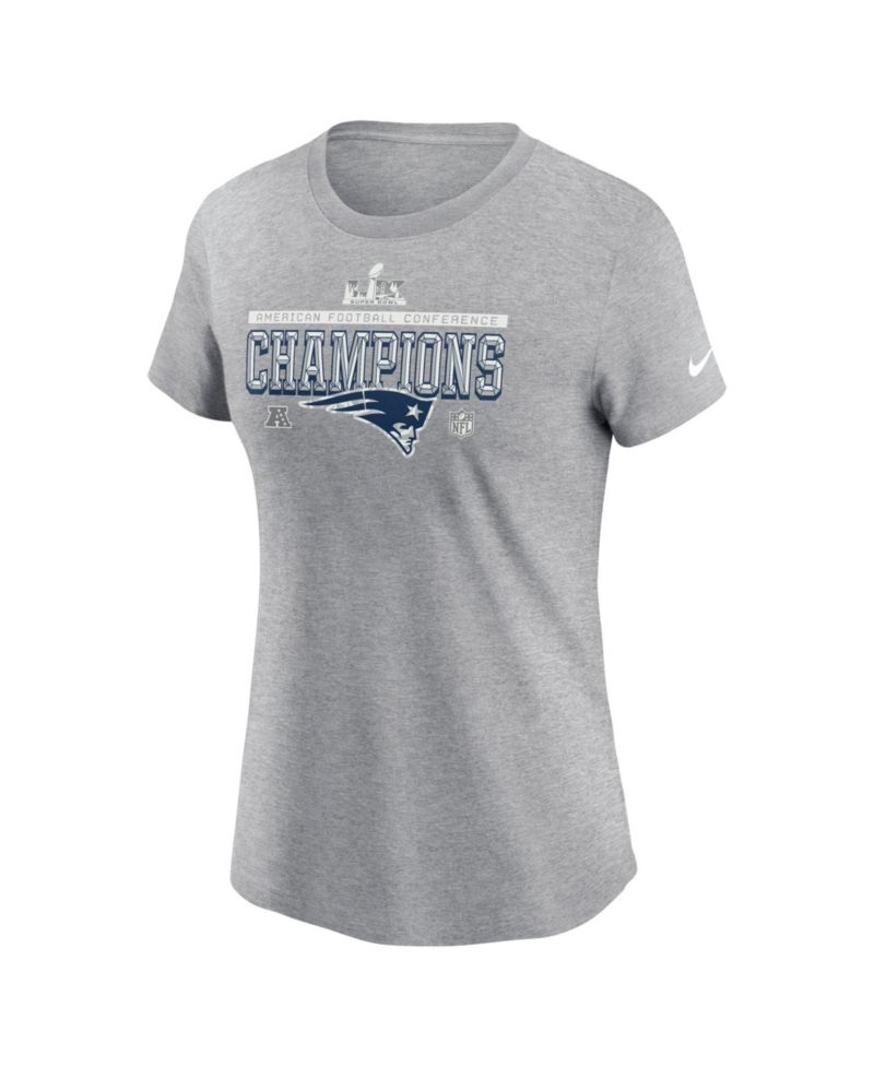 Women's Dark Heather Gray New England Patriots 2025 AFC Conference Champs Locker Room Trophy Collection T-Shirt
