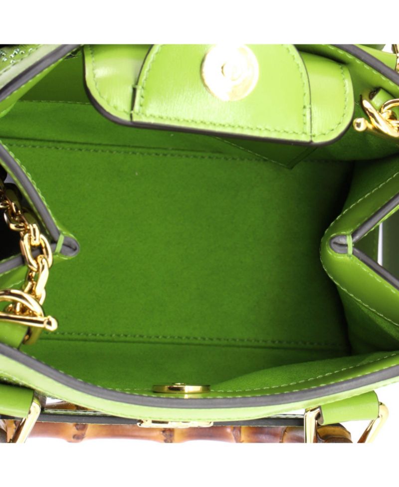 Mini Diana NM Bamboo Handle Tote Crystal Embellished GG Canvas