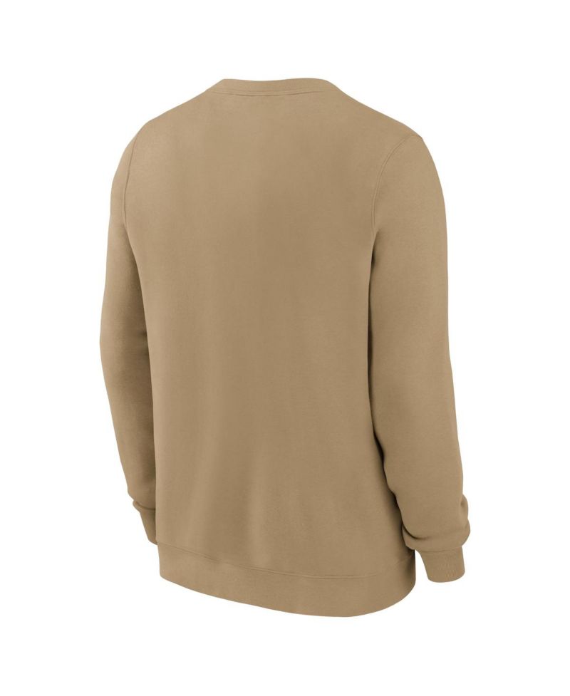 Men's Tan New York Giants Swing Pass Rewind Club Pullover Sweatshirt