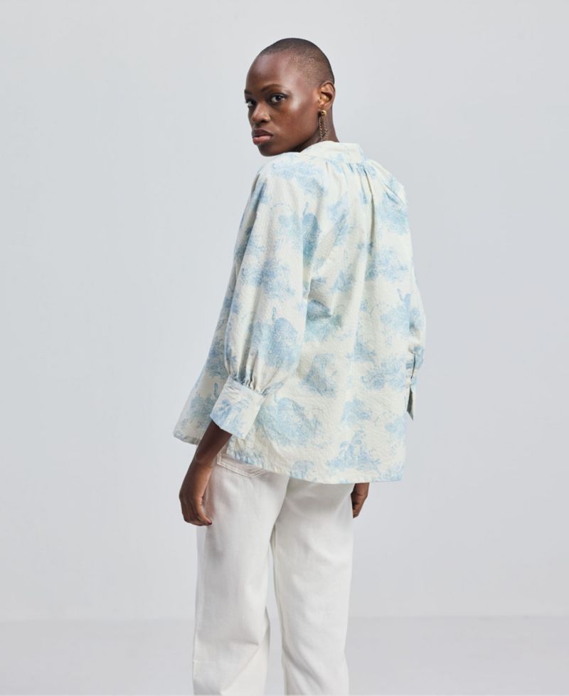 Women's Relaxed-fit Shirt with Drawstring in Animal Print