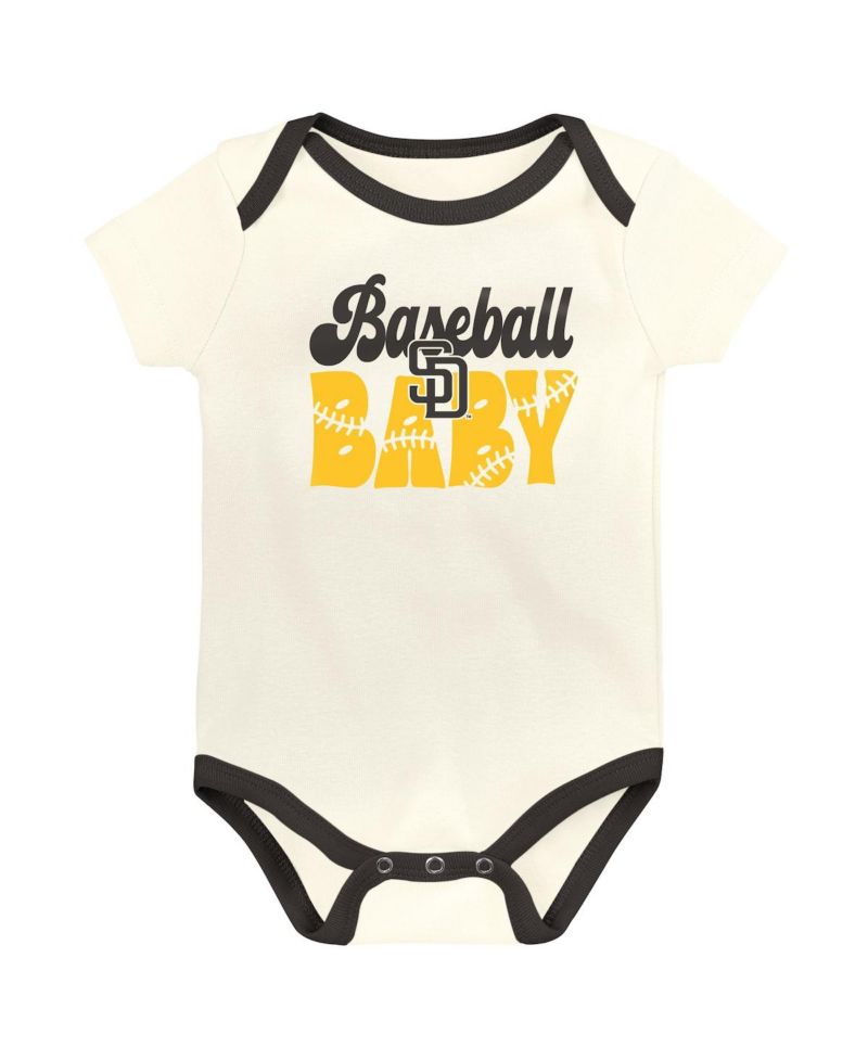 Baby Boys and Girls 3-Pack San Diego Padres Home Team Bodysuit Set