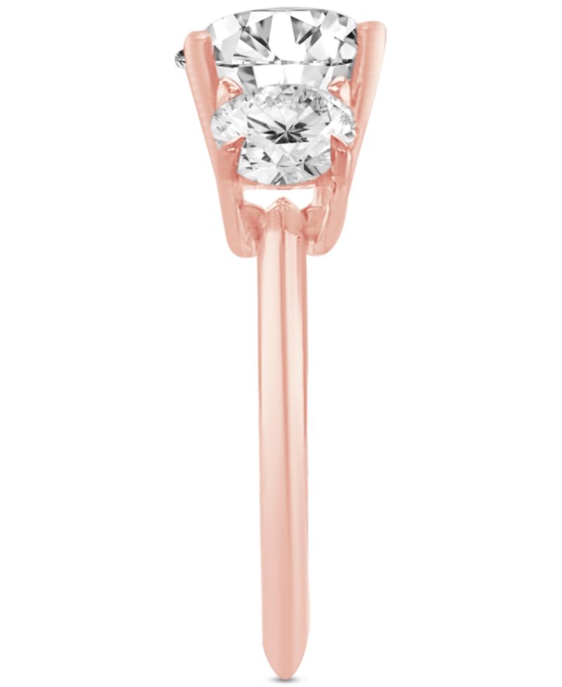 Certified Lab Grown Diamond Three Stone Engagement Ring (4 ct. t.w.) in 14k Gold