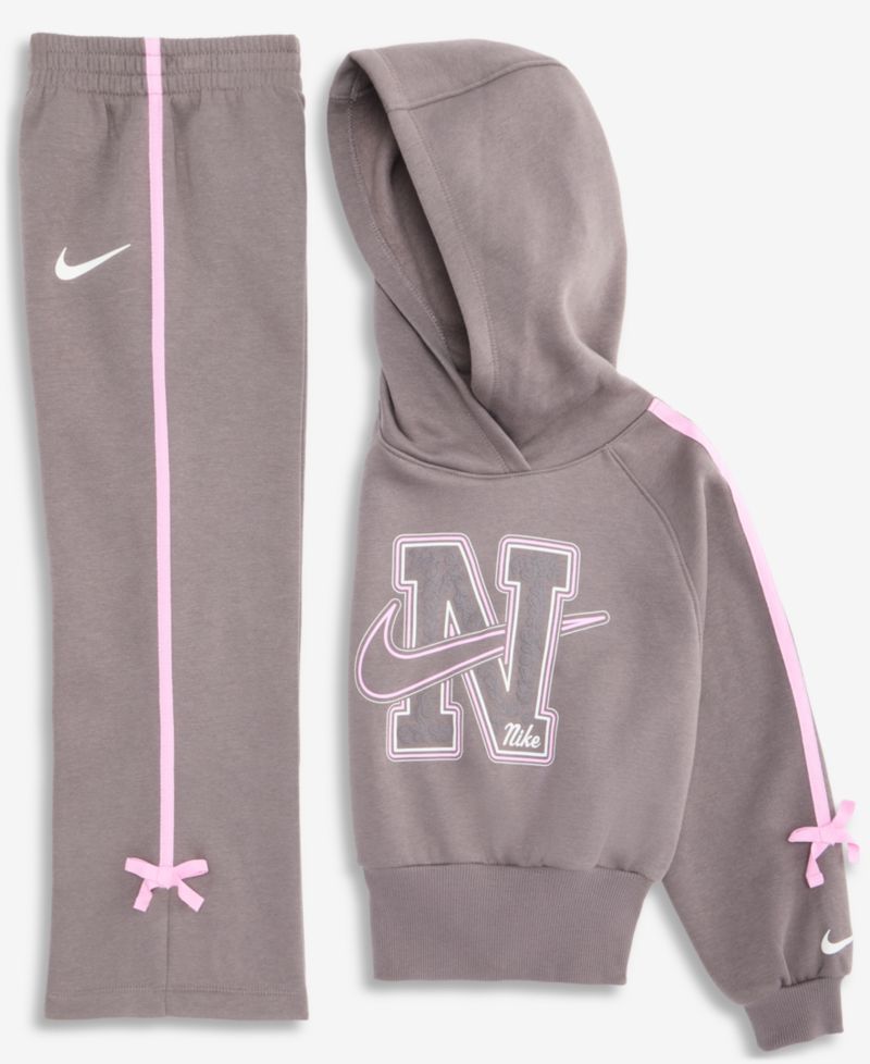 Girls' 4-6X Bow-Detail Long-Sleeve Graphic Hoodie