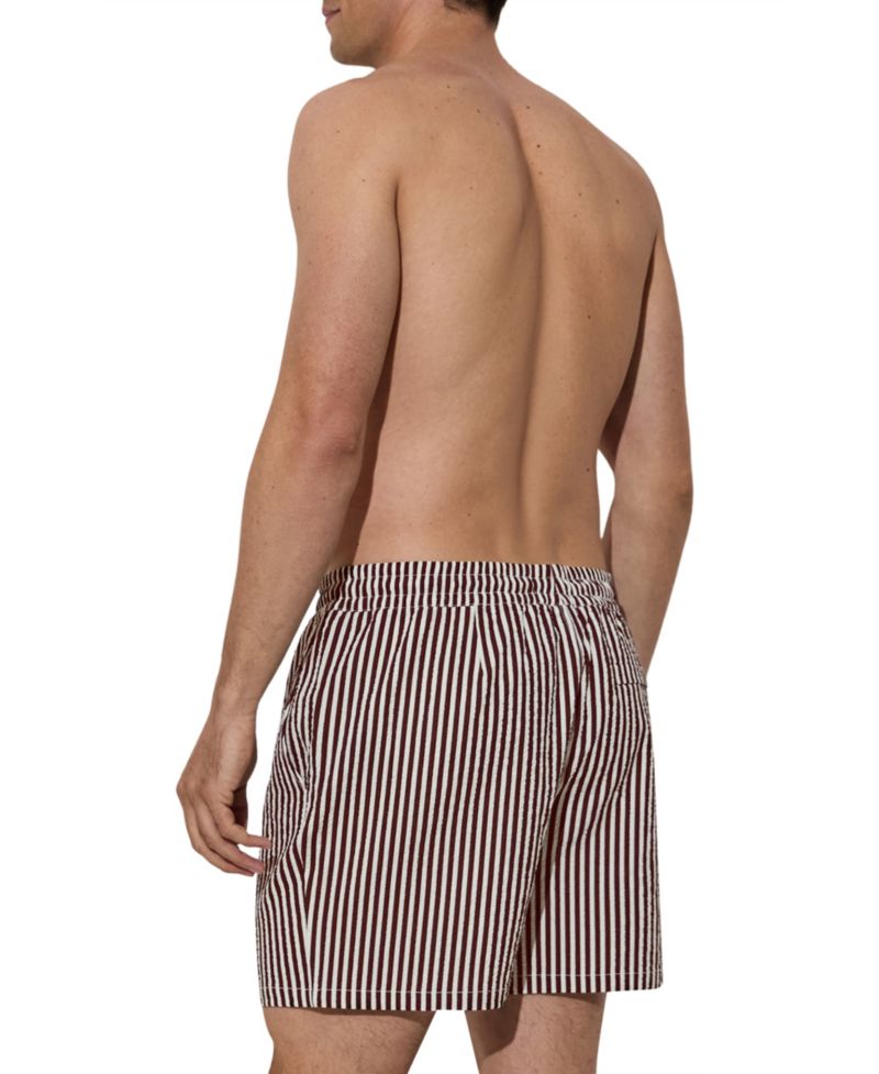 Men's Bay Drawstring Seersucker Stripe Swim Shorts