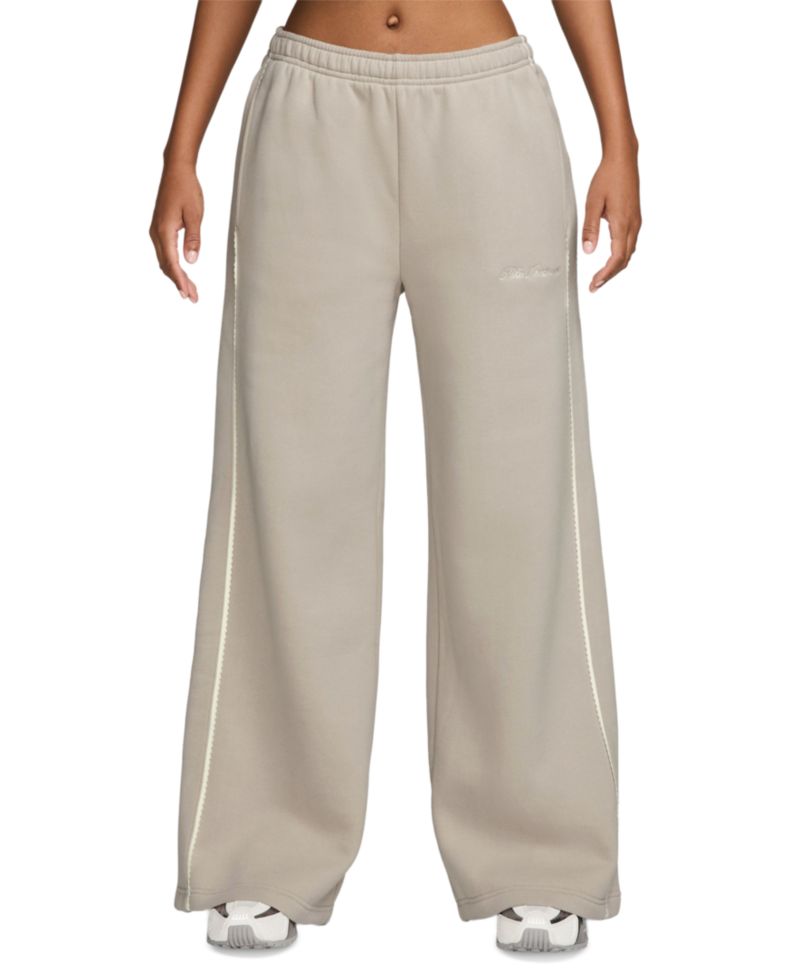 Women's Studio Fleece Mid-Rise Wide-Leg Scallop Pants