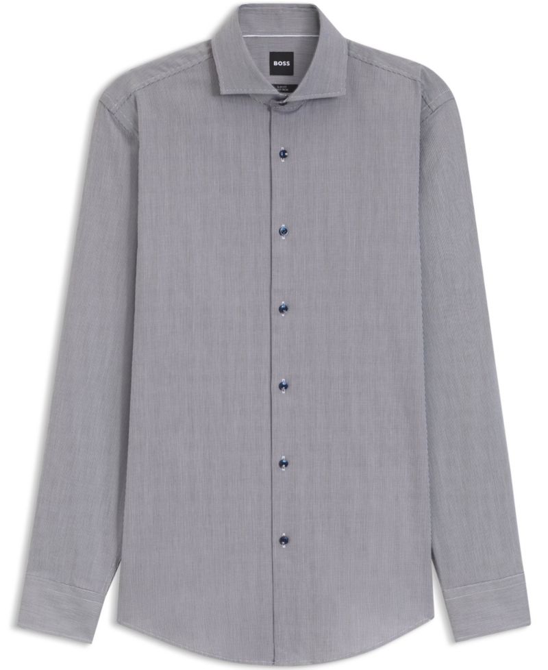 Men's Stretch Cotton Structured Slim-Fit Dress Shirt