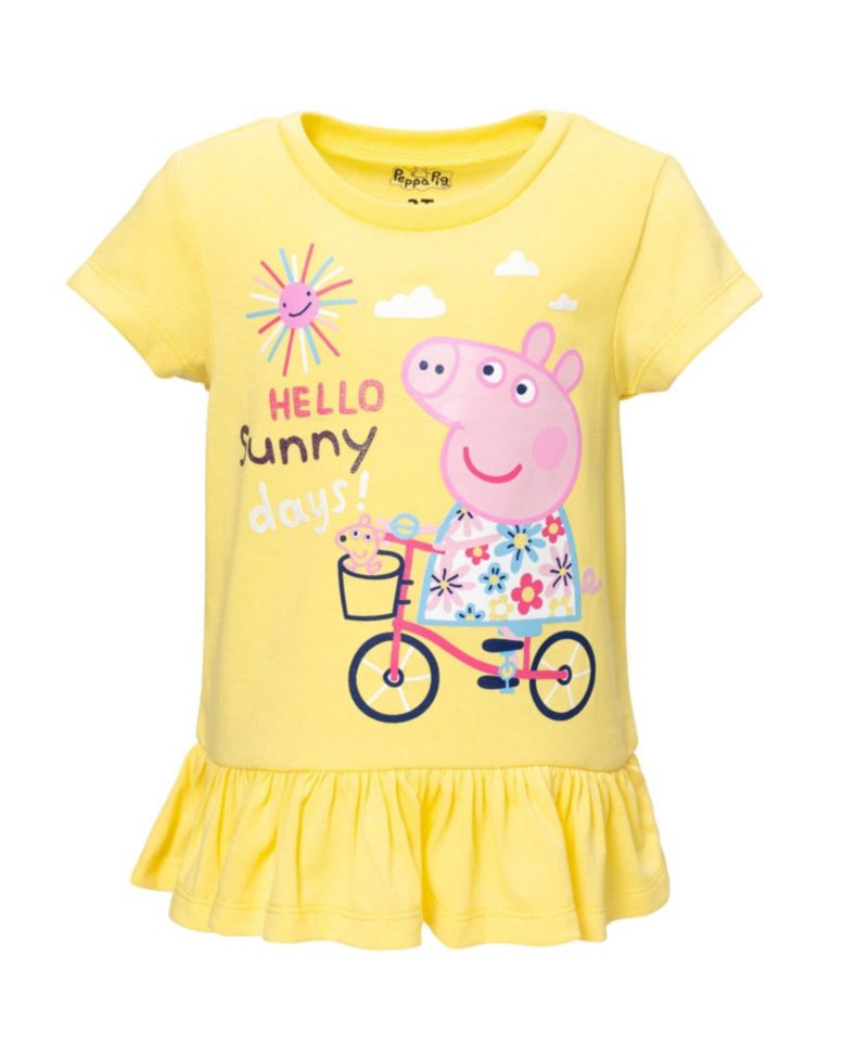 Little Girls Peplum T-Shirt and Shorts Outfit Set