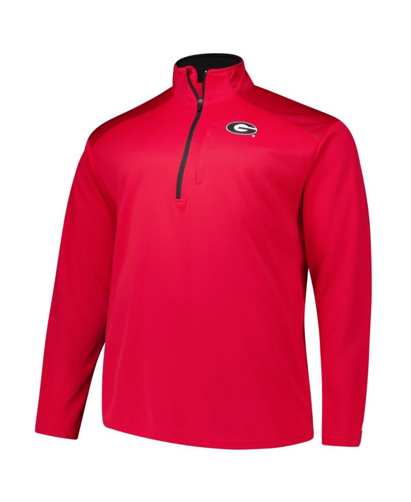 Men's Red Georgia Bulldogs Big & Tall Defender Quarter-Zip Sweatshirt