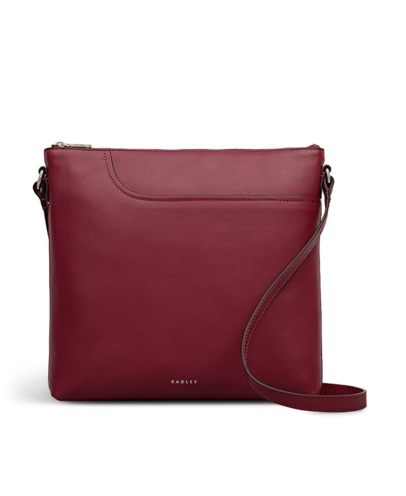 Pockets Large Leather Ziptop Crossbody Bag