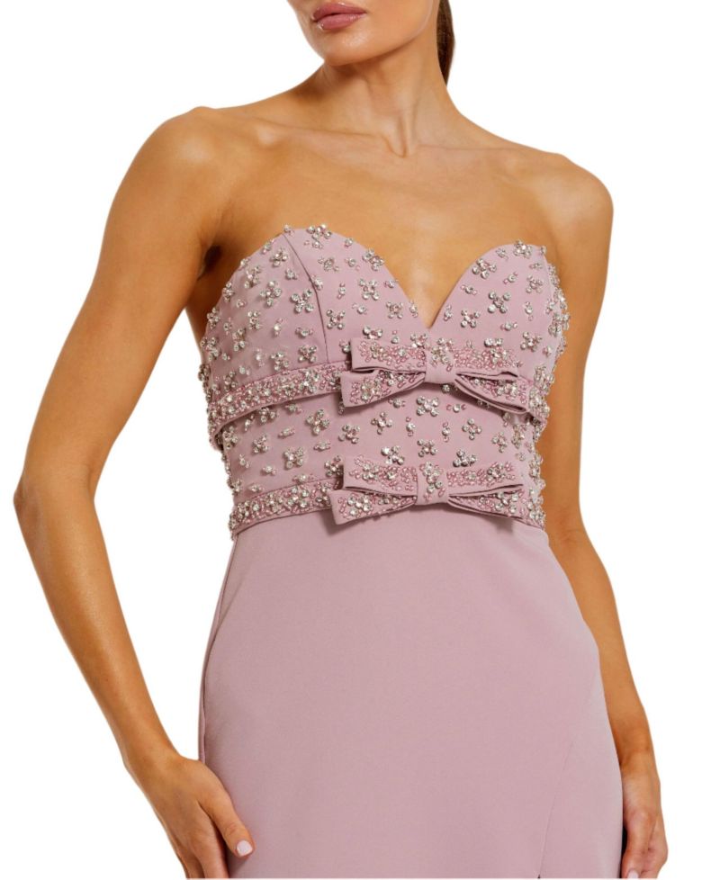 Women's Strapless Sweetheart Crepe Gown