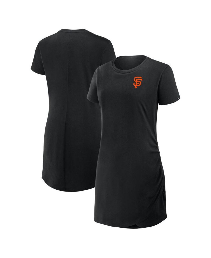 Women's Black San Francisco Giants Ruched Drape T-Shirt Dress