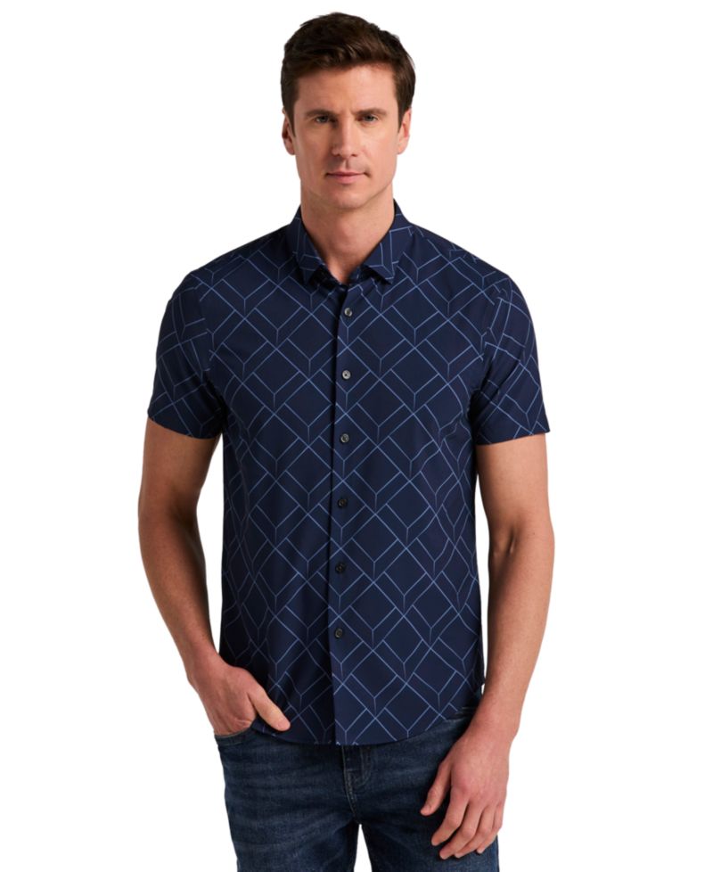 Men's Perry Geo Print Slim-Fit Shirt