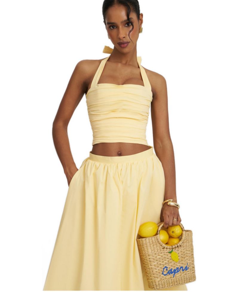 Women's Wilsie Ruched-Crop Halter Top